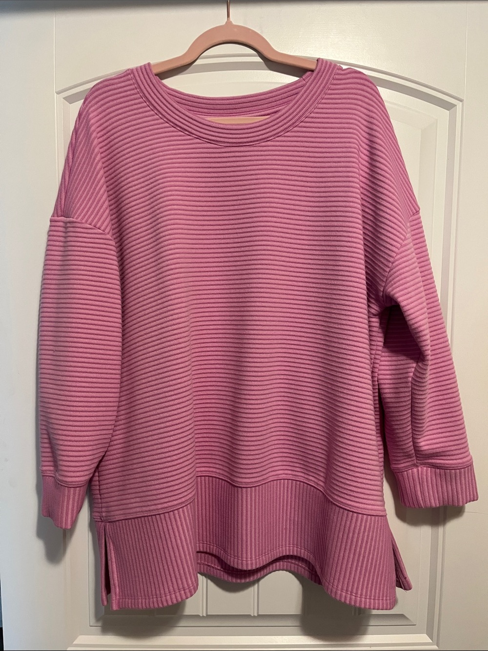 Talbots pink  Striped Crewneck Tunic